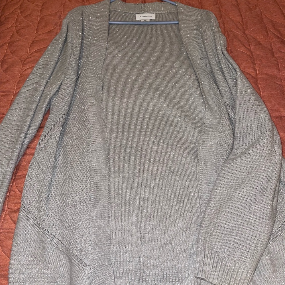 Sparkly grey cardigan by Liz Claiborne in a size XXL